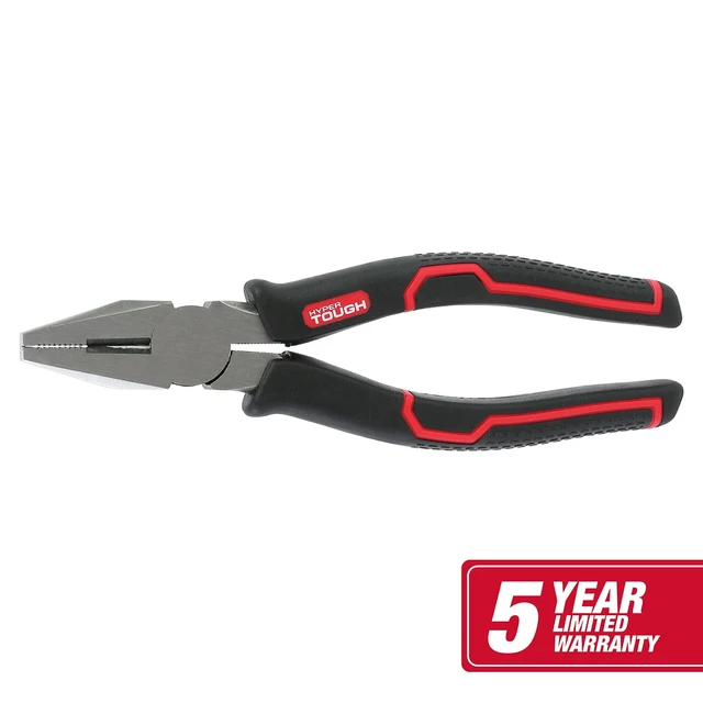 Alt view image 6 of 6 - Hyper Tough 8-inch Linesman Pliers 5176V with Ergonomic Soft Grips