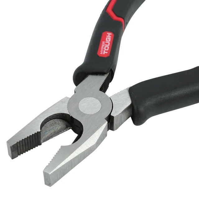 Alt view image 4 of 6 - Hyper Tough 8-inch Linesman Pliers 5176V with Ergonomic Soft Grips