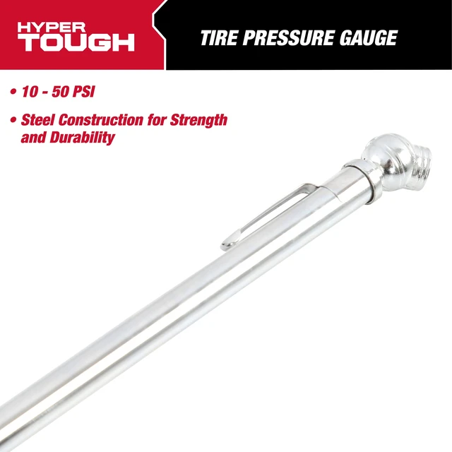 Alt view image 2 of 6 - Hyper Tough Tire Gauge 4020 (3-Pack) 10-50 PSI Steel