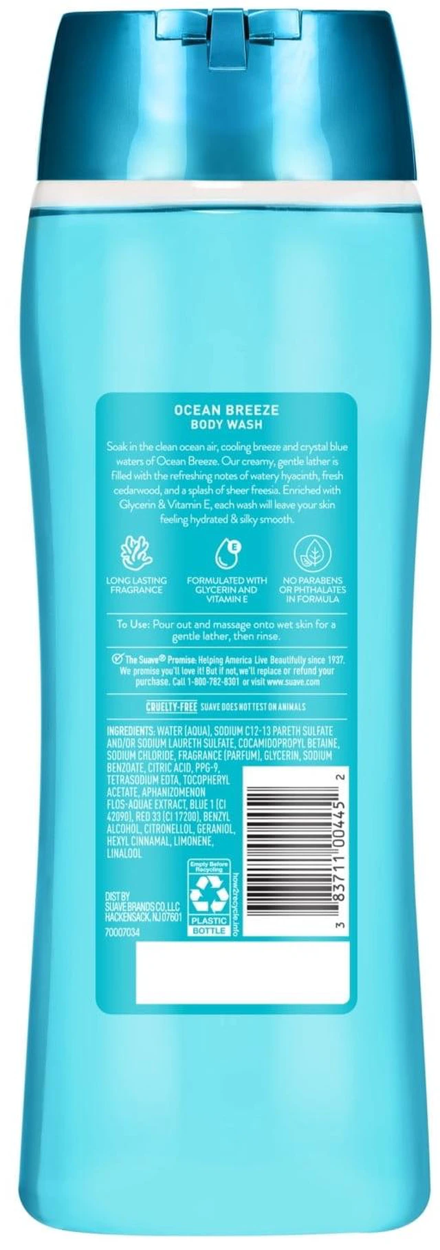 Alt view image 3 of 6 - Suave Ocean Breeze Moisturizing Body Wash with Glycerin and Vitamin E, 18 Fl Oz