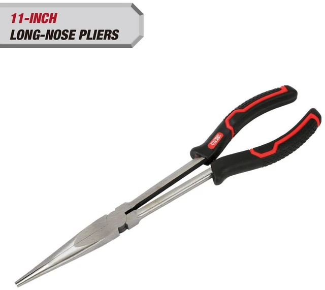 Main image of Hyper Tough 11in Long Nose Pliers with Ergonomic Soft Grip Handles, Model 5375V