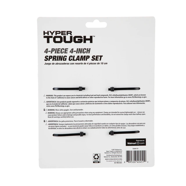 Alt view image 5 of 6 - Hyper Tough 4-Piece 4-Inch Spring Clamp Set