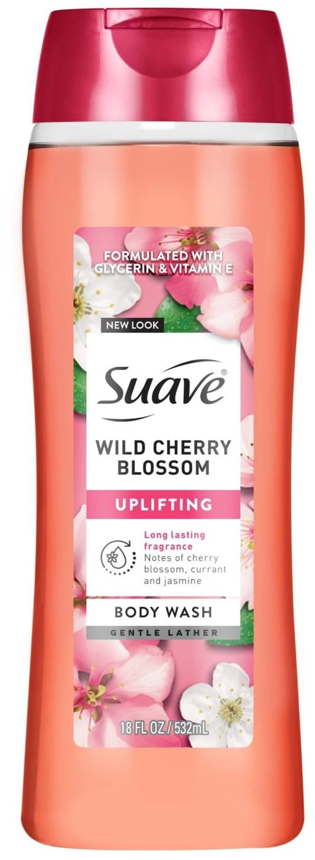 Main image of Suave Wild Cherry Blossom Moisturizing Body Wash with Glycerin & Vitamin E, 18 FL OZ