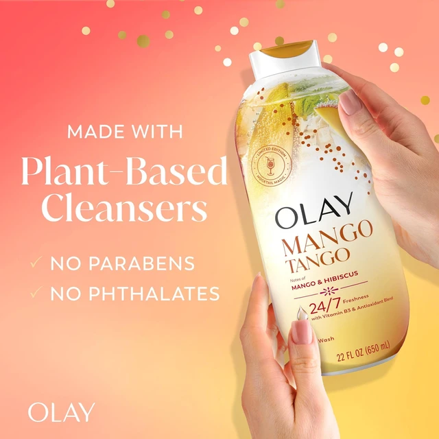 Alt view image 4 of 6 - Olay Mango Tango Body Wash with Vitamin B3 and Antioxidant Blend, Mango and Hibiscus Notes, 22oz