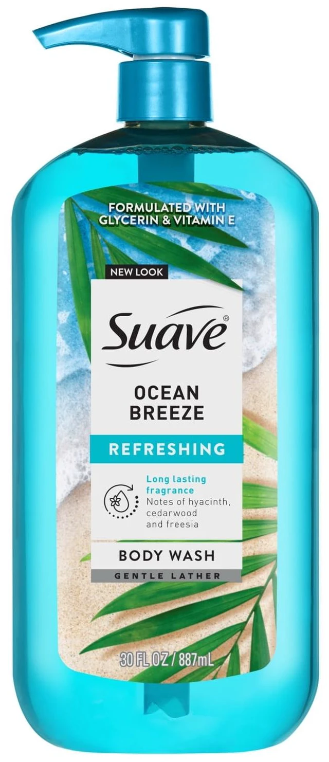 Main image of Suave Ocean Breeze Moisturizing Body Wash with Glycerin & Vitamin E, 30 fl oz Pump