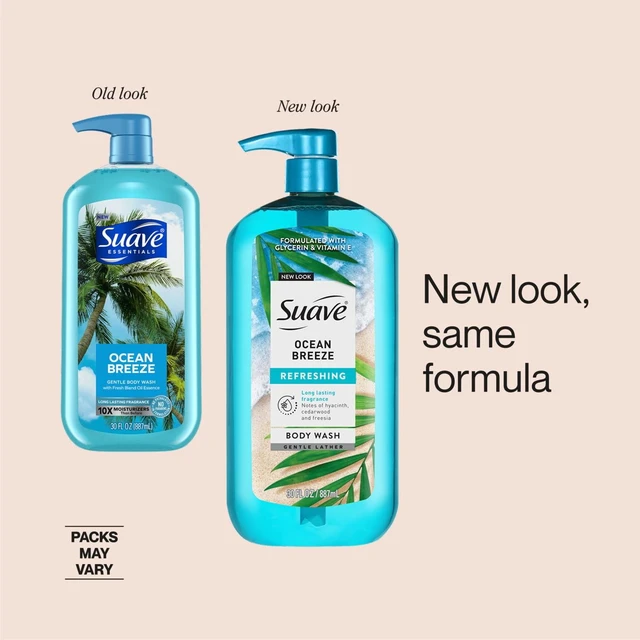 Alt view image 2 of 6 - Suave Ocean Breeze Moisturizing Body Wash with Glycerin & Vitamin E, 30 fl oz Pump