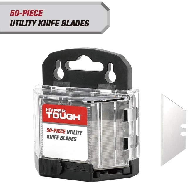 Main image of Hyper Tough 50-Piece Standard Utility Knife Blades with Blade Dispenser