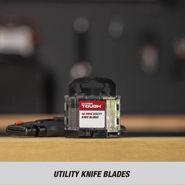Alt view image 3 of 6 - Hyper Tough 50-Piece Standard Utility Knife Blades with Blade Dispenser