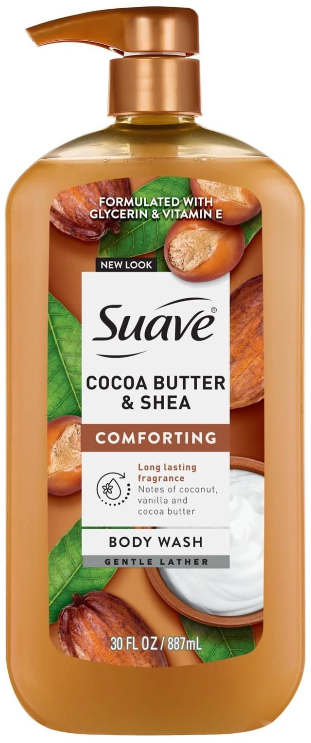 Main image of Suave Cocoa Butter + Shea Moisturizing Body Wash with Glycerin & Vitamin E, 30 Fl Oz Pump