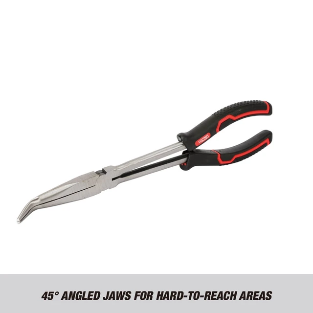 Alt view image 5 of 6 - Hyper Tough 11in 45-Degree Long Nose Plier with Ergonomic Soft Grip Handles