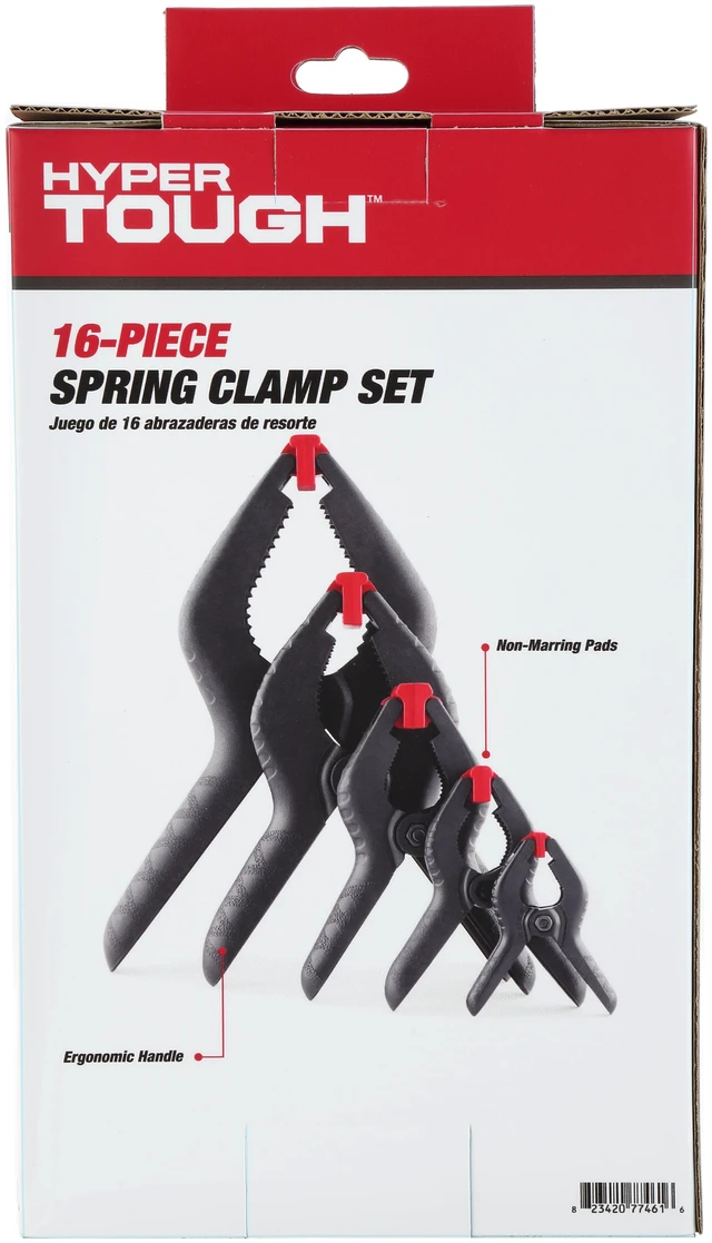 Alt view image 4 of 6 - Hyper Tough TG60600C 16-Piece Assorted Spring Clamp Set