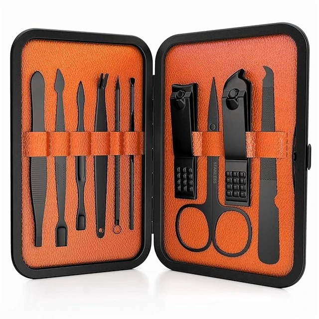Alt view image 4 of 5 - Wild Willies Arsenal Manicure and Pedicure Stainless Steel Grooming Kit for Men, 10 Pieces, Black