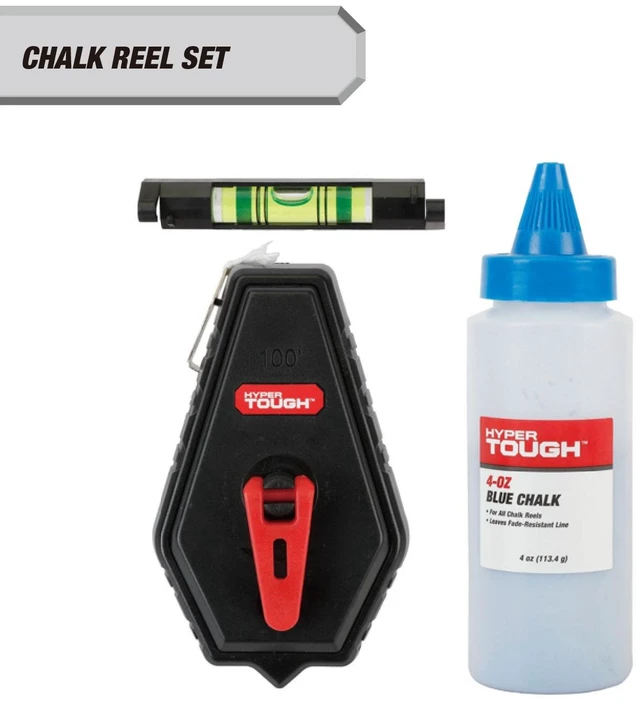 Main image of Hyper Tough 100ft Chalk Line and Reel Set, Blue