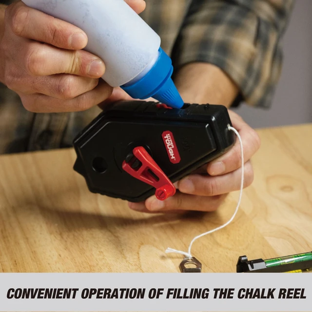Alt view image 3 of 5 - Hyper Tough 100ft Chalk Line and Reel Set, Blue