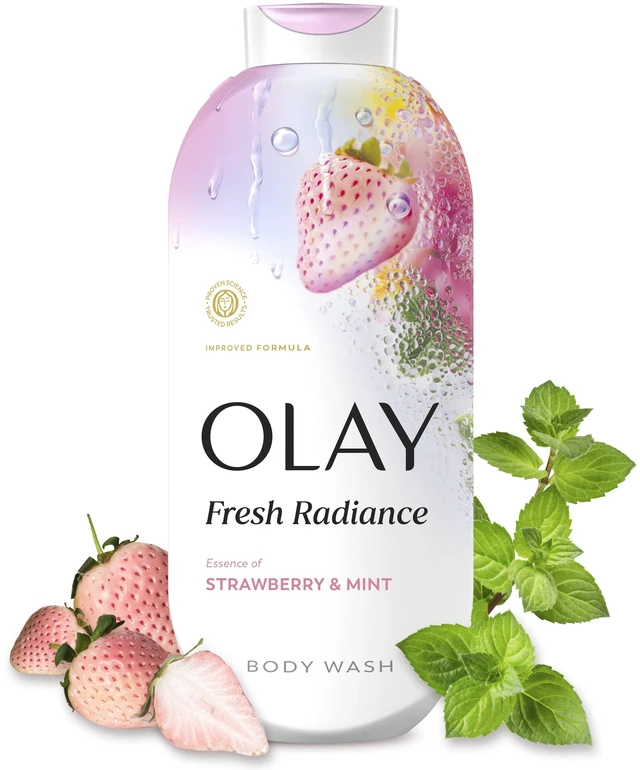 Main image of Olay Fresh Radiance Body Wash with Essence of Strawberry and Mint, 22 fl oz