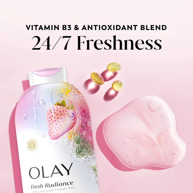 Alt view image 3 of 5 - Olay Fresh Radiance Body Wash with Essence of Strawberry and Mint, 22 fl oz