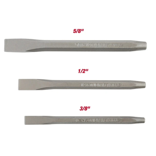Alt view image 3 of 6 - Hyper Tough 4031 3-Piece Heavy Duty Cold Chisel Set