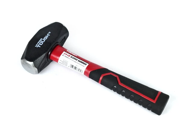 Alt view image 6 of 6 - Hyper Tough 2.5lb Small Sledge Hammer Fiberglass Handle with Comfort Grip