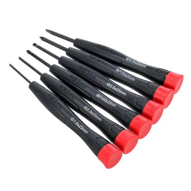 Alt view image 2 of 6 - Hyper Tough TS85150N 6-Piece Precision Screwdriver Set with Multiple Tips and Storage Case