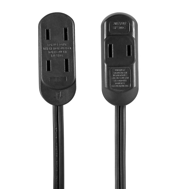 Alt view image 5 of 6 - Hyper Tough 12Ft 16AWG 2-Prong Black Indoor Extension Cord, 125V13A