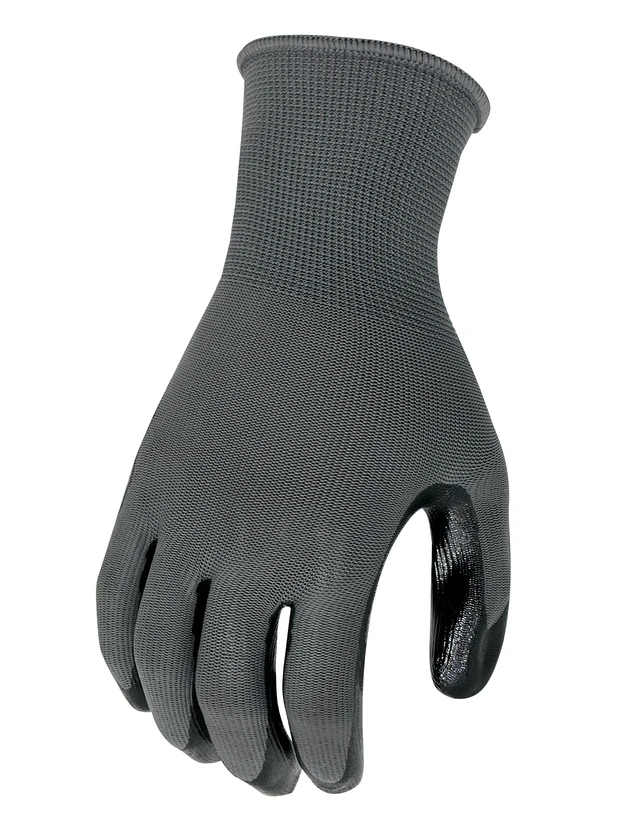 Alt view image 4 of 6 - Hyper Tough Nitrile Coated Water Resistant Gloves, Latex Free, Gray, X-Large, 3 Pairs