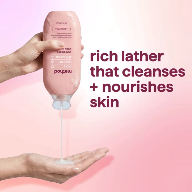 Alt view image 6 of 6 - Method Pure Peace Body Wash, 18 fl oz - Peony, Rose Water & Pink Sea Salt, Leaves Skin Soft & Moisturized, Paraben-Free