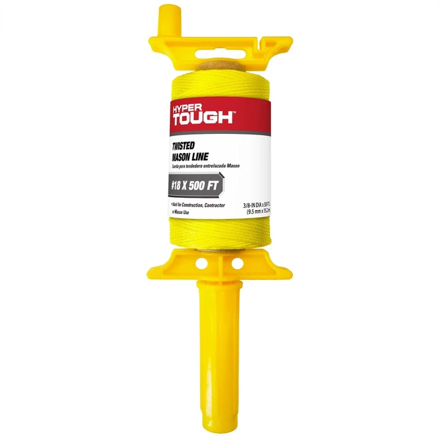 Main image of Hyper Tough 18 Polypropylene Twisted Mason Twine 500ft with Winder, Yellow