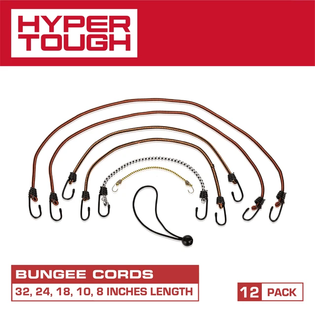 Alt view image 2 of 6 - Hyper Tough 12-Count Assorted Bungee Cord Set, 8in to 36in