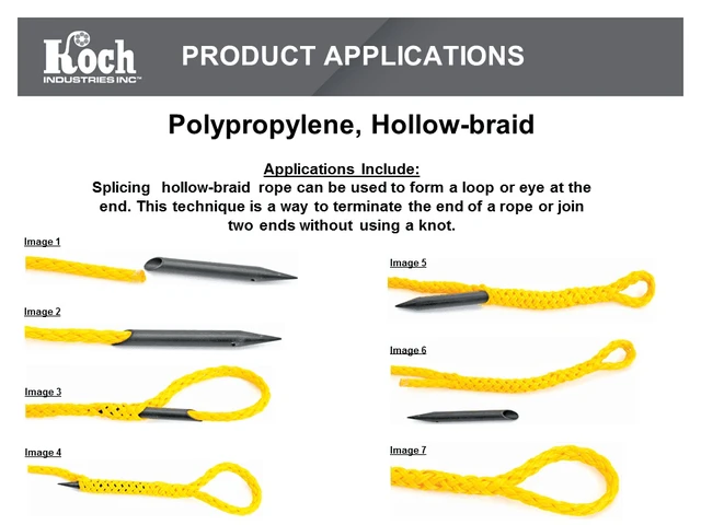 Alt view image 4 of 6 - Hyper Tough DF4100W-HT Polypropylene Hollow Braid Rope Yellow 1/4"x100' 1-Pack