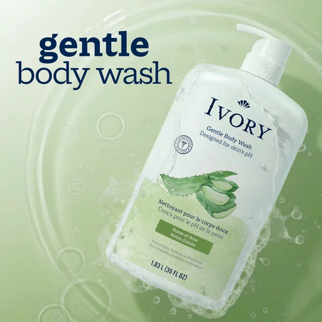 Alt view image 5 of 5 - Ivory Body Wash, Mild and Gentle, Aloe Scent, for All Skin Types, 35 Fl Oz