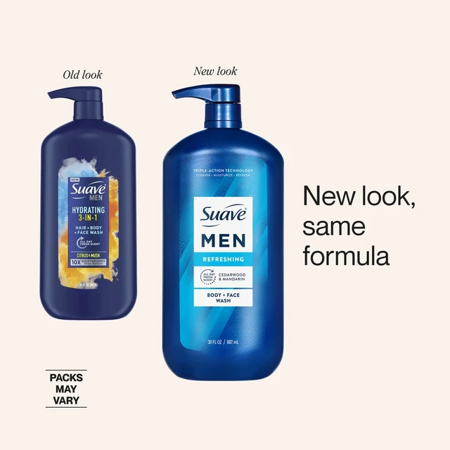 Alt view image 4 of 6 - Suave Men Refreshing 2-in-1 Body & Face Wash with Glycerin & Vitamin E 30FL OZ