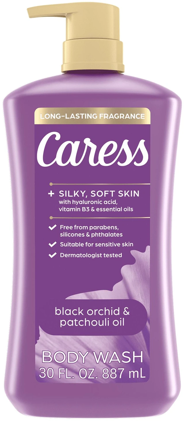 Main image of Caress Black Orchid & Patchouli Oil Moisturizing Body Wash with Hyaluronic Acid & Vitamin B3, 30 fl oz