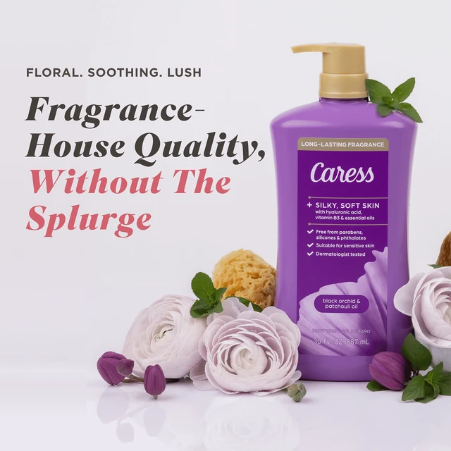 Alt view image 4 of 5 - Caress Black Orchid & Patchouli Oil Moisturizing Body Wash with Hyaluronic Acid & Vitamin B3, 30 fl oz