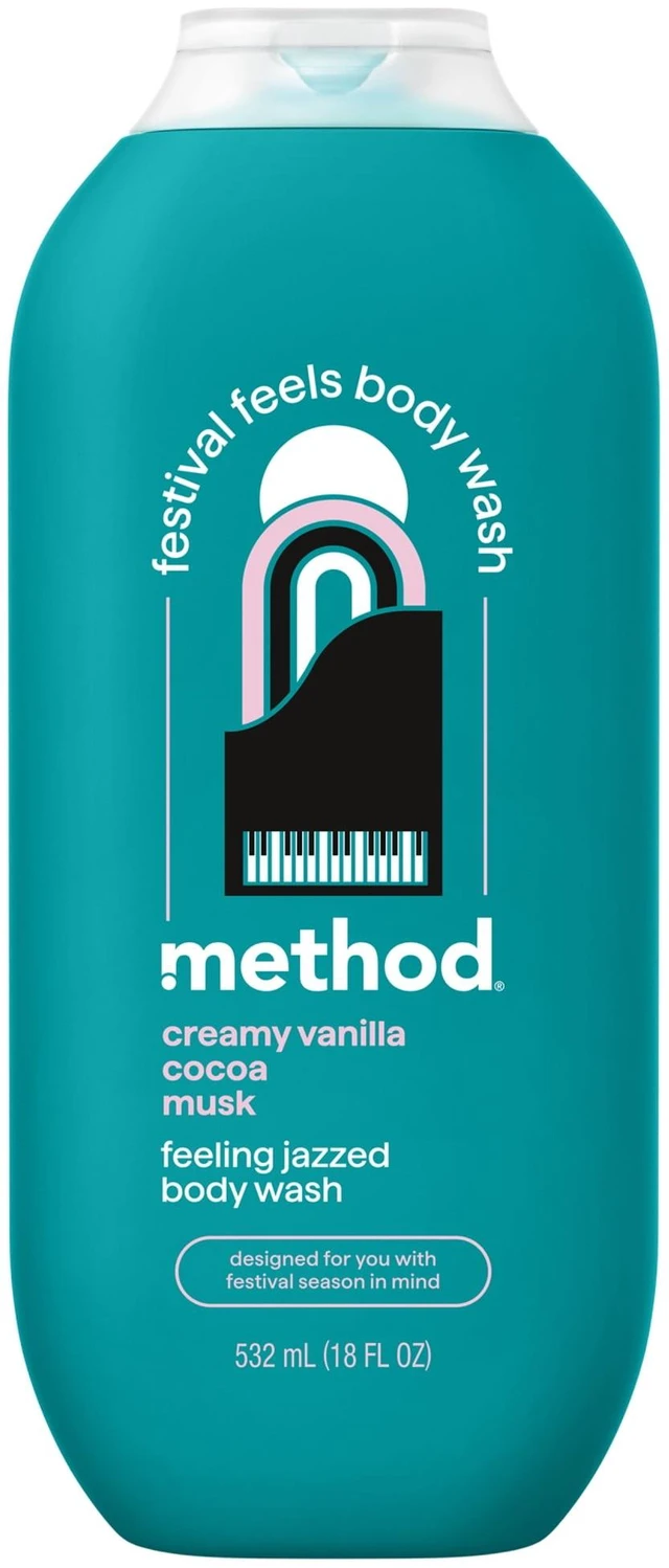 Main image of Method Limited Edition Body Wash, Feeling Jazzed, with Creamy Vanilla, Cocoa, and Musk, 18 fl oz