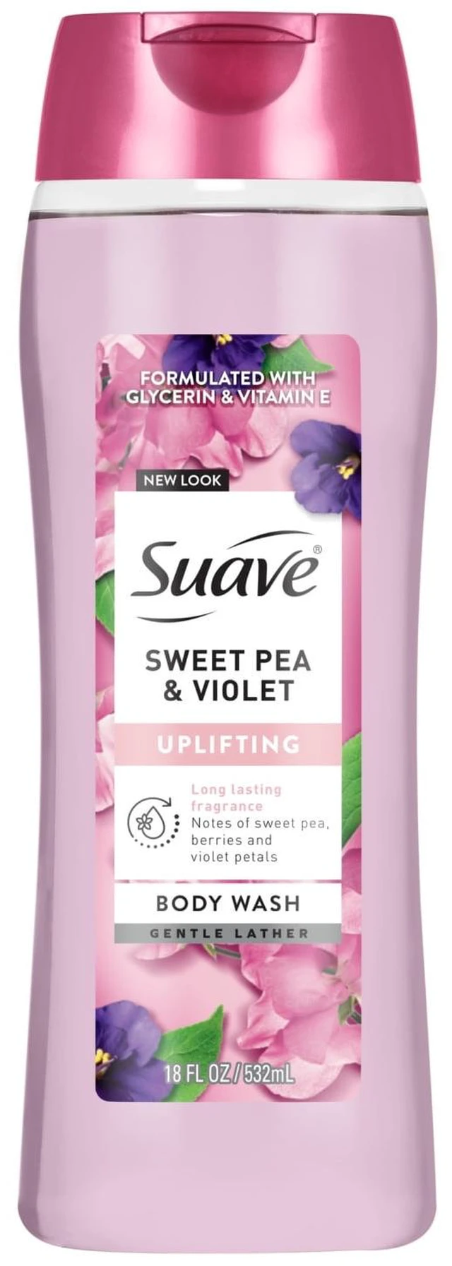 Main image of Suave Sweet Pea & Violet Moisturizing Body Wash with Glycerin & Vitamin E, 18 FL OZ