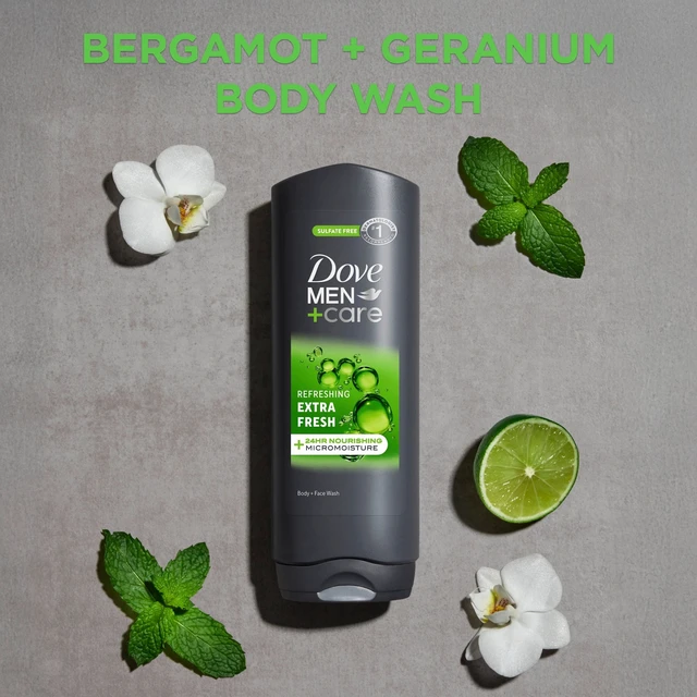 Alt view image 5 of 6 - Dove Men+Care Refreshing Extra Fresh Body and Face Wash, 24-Hour Nourishing Micromoisture Technology, 18 fl oz