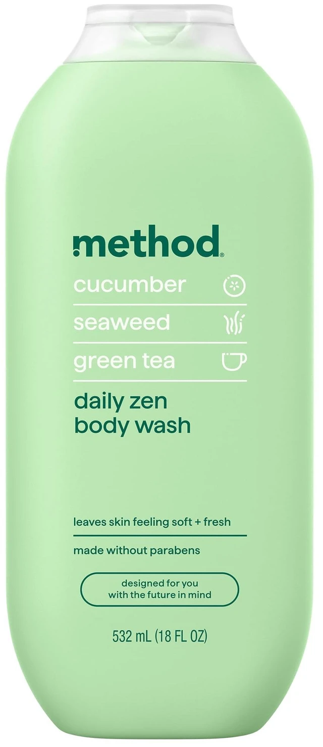 Main image of Method Daily Zen Body Wash, Cucumber Seaweed & Green Tea, Paraben-Free, 18fl oz