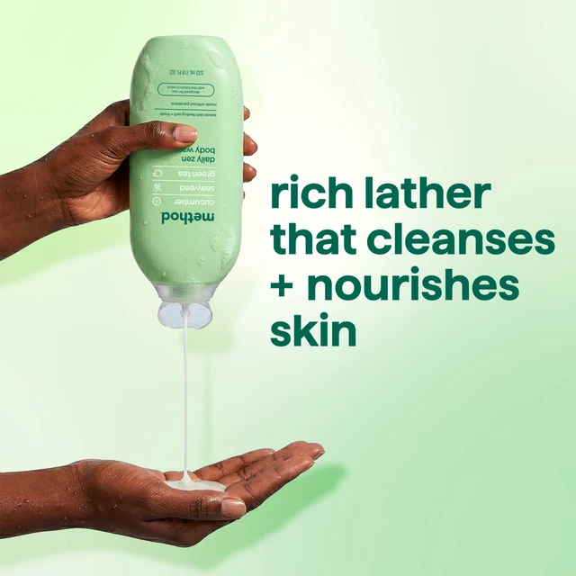 Alt view image 3 of 6 - Method Daily Zen Body Wash, Cucumber Seaweed & Green Tea, Paraben-Free, 18fl oz