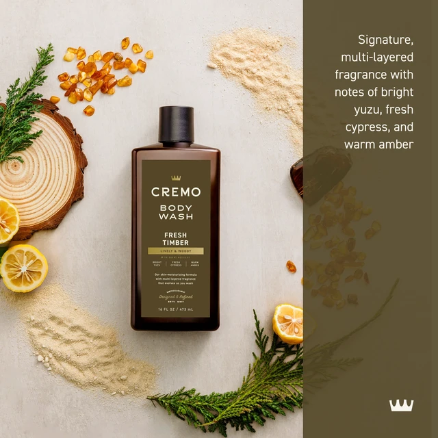 Alt view image 7 of 7 - Cremo Men's Body Wash, Fresh Timber Scent, 16 fl oz