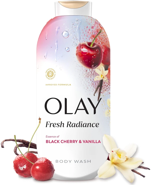 Main image of Olay Fresh Radiance Body Wash, Black Cherry and Vanilla Essence, Vitamin B3 and Antioxidant Blend, 22 fl oz