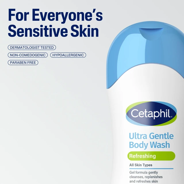 Alt view image 2 of 6 - Cetaphil Ultra Gentle Refreshing Body Wash, 16.9 fl oz, for Dry to Normal, Sensitive Skin