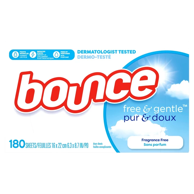 Alt view image 6 of 6 - Bounce Free & Gentle Unscented Dryer Sheets, 180 Count