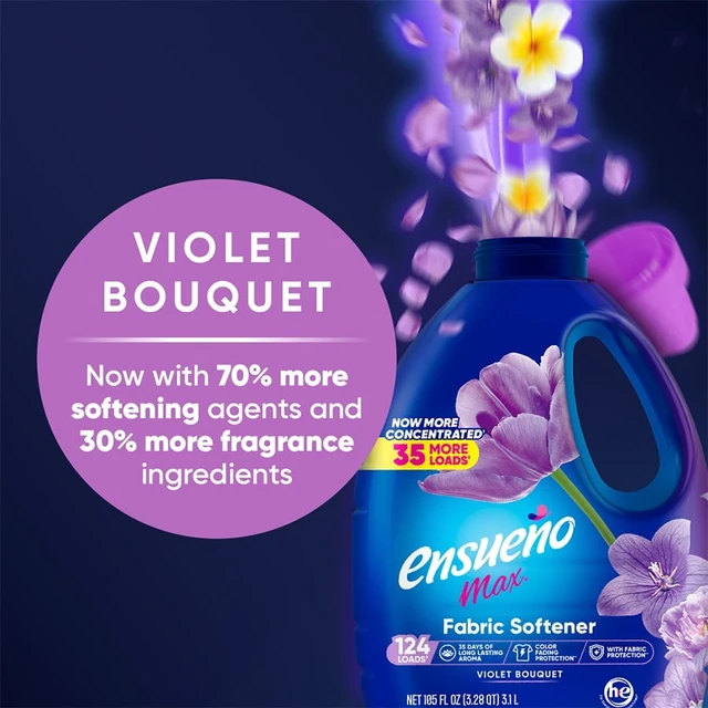 Alt view image 2 of 7 - Ensueno Max Liquid Fabric Softener, Violet Bouquet, 105oz