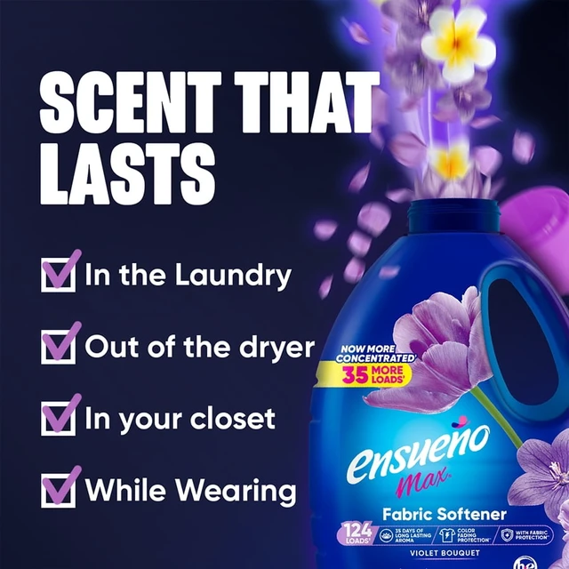 Alt view image 7 of 7 - Ensueno Max Liquid Fabric Softener, Violet Bouquet, 105oz