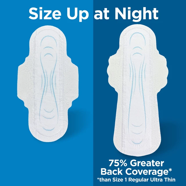 Alt view image 2 of 6 - Equate Ultra Thin Pads with Flexi-Wings, Extra Heavy Overnight Absorbency, Size 5, 34 Count