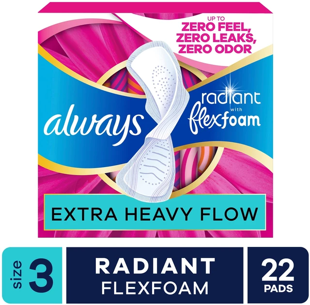 Main image of Always Radiant FlexFoam Pads, Size 3, Extra Heavy, Wings, 22 Count