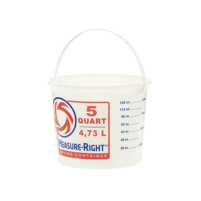 Alt view image 2 of 5 - United Solutions Measure Right 5 Quart Round Plastic Mixing Bucket, Translucent, 2 Pack