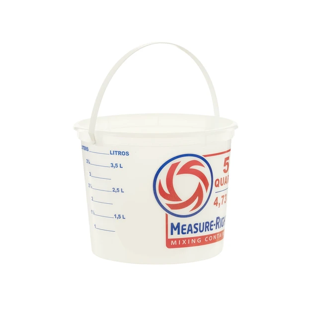 Alt view image 4 of 5 - United Solutions Measure Right 5 Quart Round Plastic Mixing Bucket, Translucent, 2 Pack