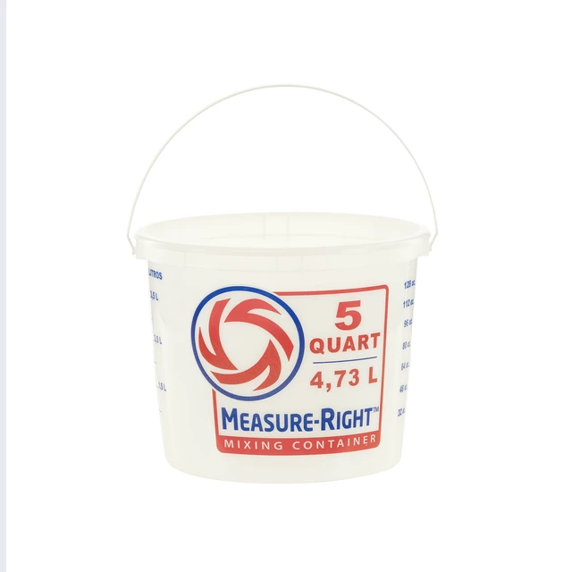 Alt view image 3 of 5 - United Solutions Measure Right 5 Quart Round Plastic Mixing Bucket, Translucent, 2 Pack