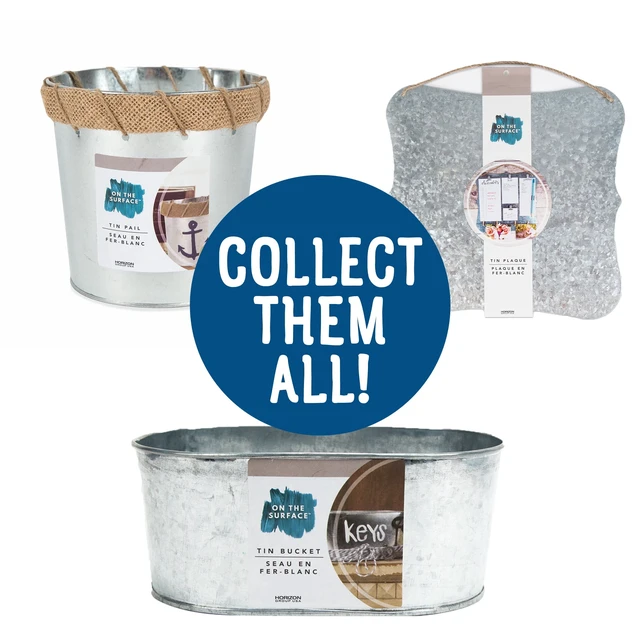 Alt view image 4 of 5 - On the Surface Large Decorative Galvanized Tin Pail with Rope Handles
